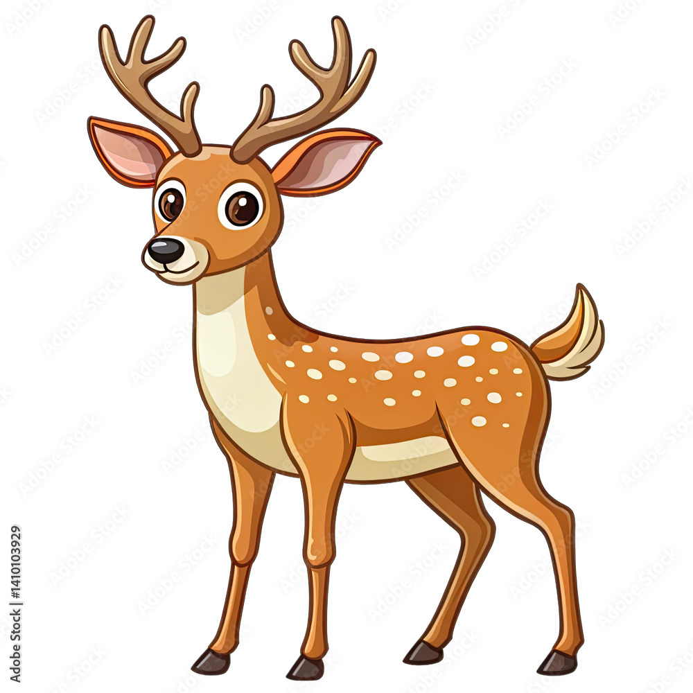 deer cartoon isolated white background