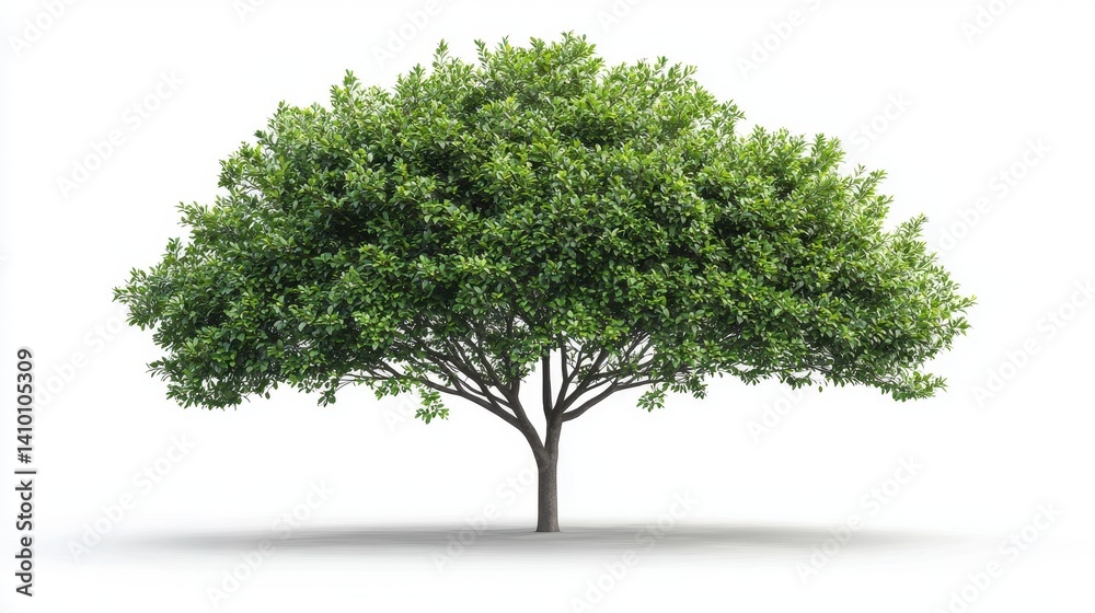 Lush Green Tree Isolated on White Background for Nature Themes Lush Green Tree Isolated on White Background for Nature Themes