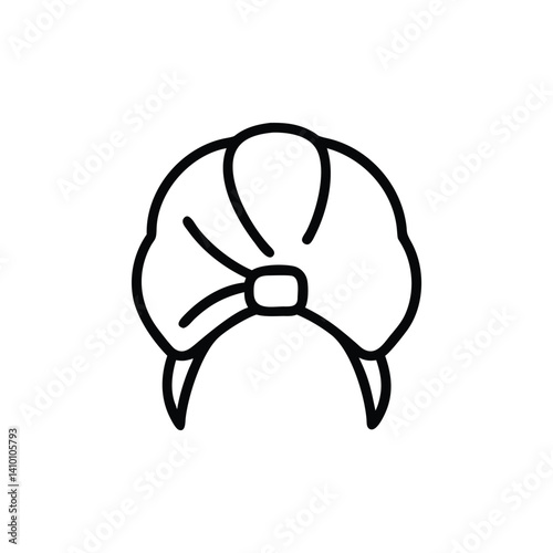 Turban Headwear Fashion Accessory Line Art Elegant Headdress Isolated On White