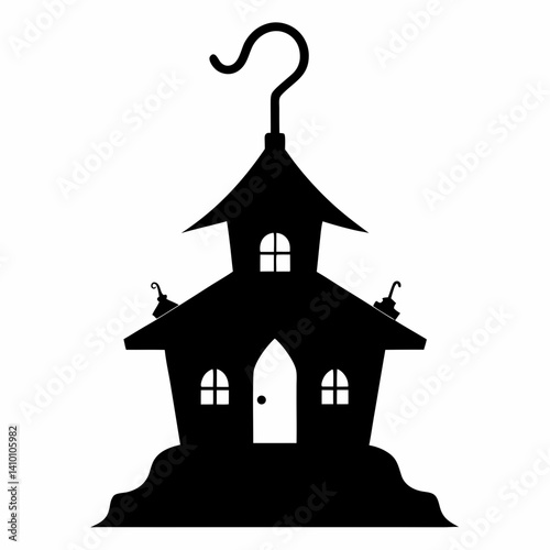 silhouette of a house