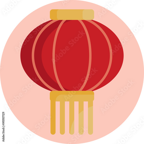 A traditional Chinese lantern, often red, symbolizing celebration and good fortune during festivals like the Lantern Festival.