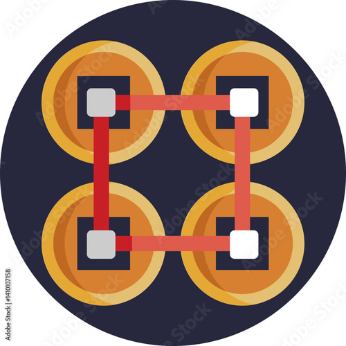 Economic Symbol: The icon represents China's primary unit of currency, reflecting its role as a major global economic powerhouse.