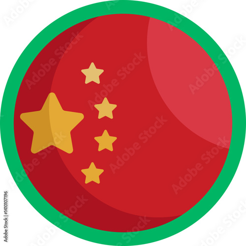 The flag of China, featuring a red background with five yellow stars, represents the unity of the Chinese people under the leadership of the Communist Party.