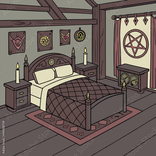 bedroom interior with bed