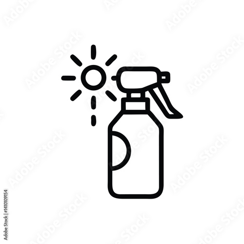 Sunscreen Spray Bottle Outline Icon For Summer Vacation Protection And Skincare