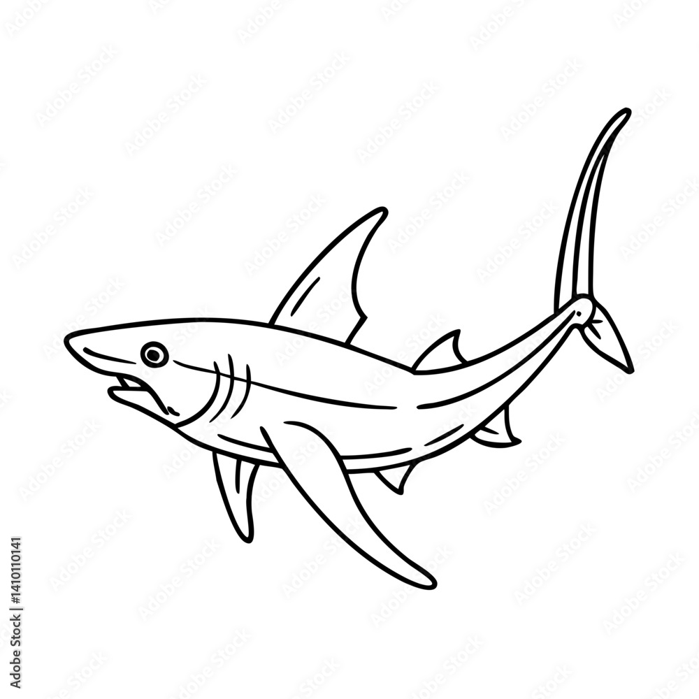 Obraz premium thresher shark icon, thresher shark vector illustration-simple illustration of thresher shark, perfect for thresher shark logos and icons