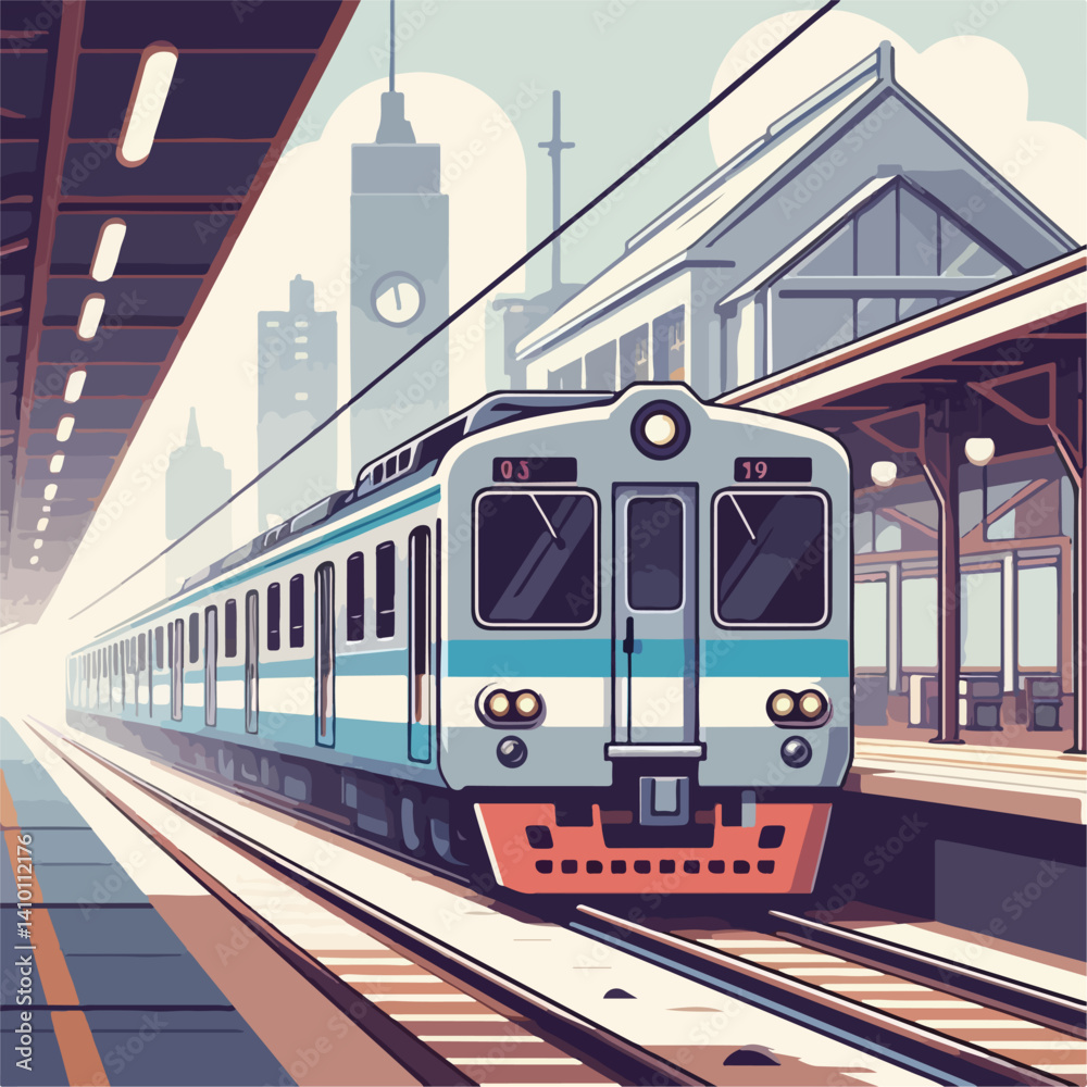 Naklejka premium cool train image vector