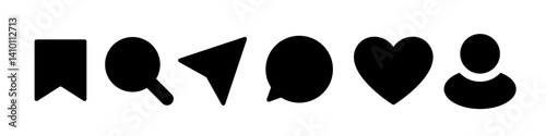 app icon set. Social media interface icon
