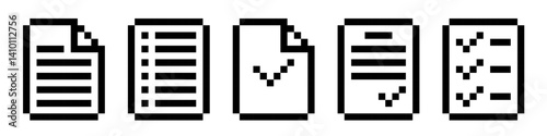 document icon pixel. Paper icon pixel art