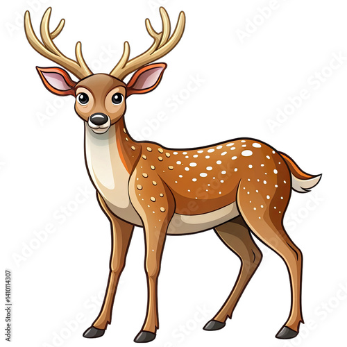 Wallpaper Mural deer cartoon isolated white background Torontodigital.ca