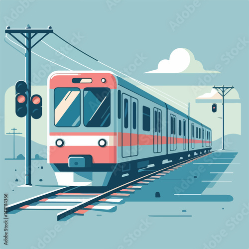 cool train image vector