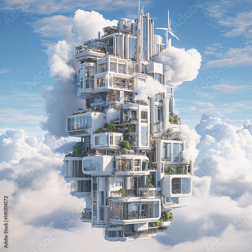 Modular Skyscraper Assembled by Drones with Integrated Wind Turbines