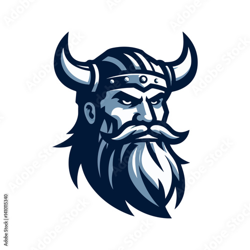 viking head mascot logo vector illustration