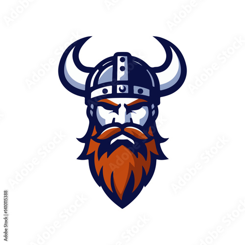 viking head mascot logo vector illustration