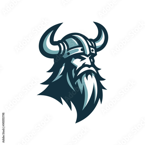 viking head mascot logo vector illustration