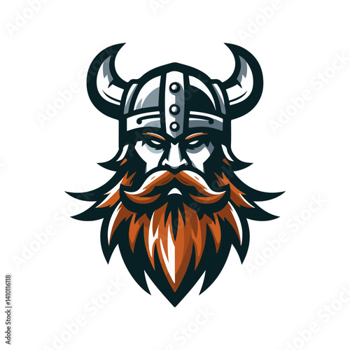 viking head mascot logo vector illustration