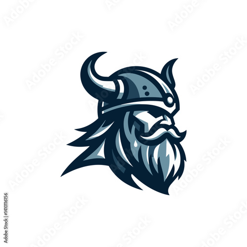 viking head mascot logo vector illustration