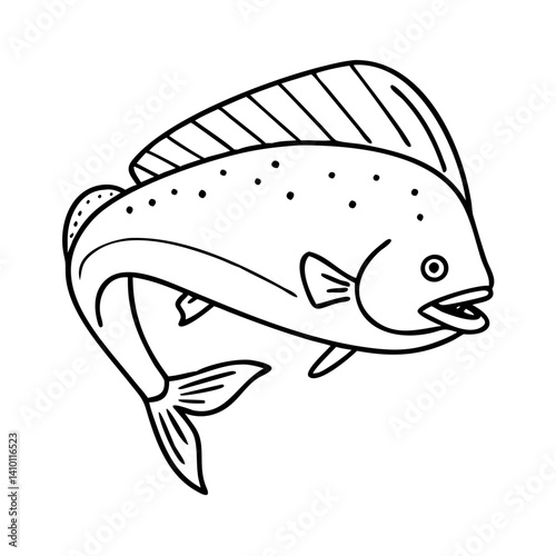 dorado mahi mahi icon, dorado mahi mahi vector illustration-simple illustration of dorado mahi mahi, perfect for dorado mahi mahi logos and icons