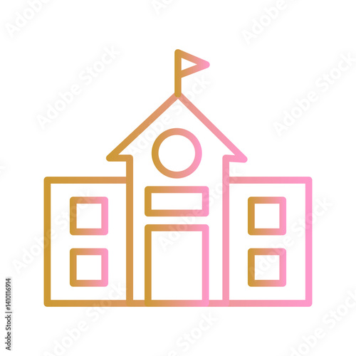 School Building Vector Icon