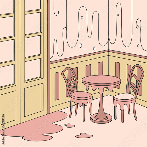 vector illustration of a dining room