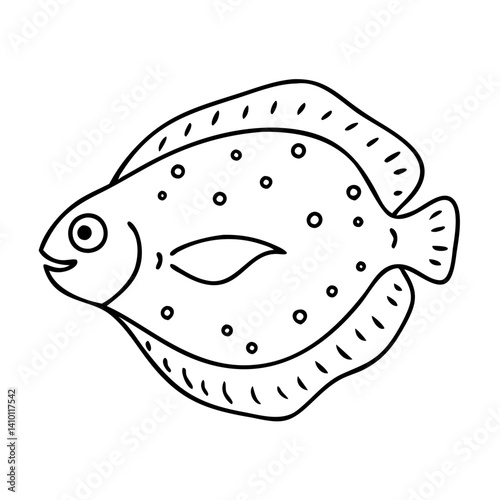flounder icon, flounder vector illustration-simple illustration of flounder, perfect for flounder logos and icons
