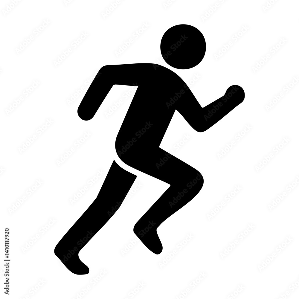 Silhouette Icon of Person Running Forward in Motion Silhouette Icon of Person Running Forward in Motion