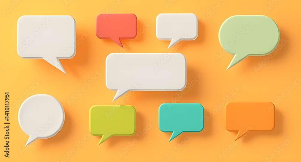 set of colorful speech bubbles set of colorful speech bubbles