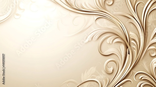 Elegant Beige Floral Design Background Image