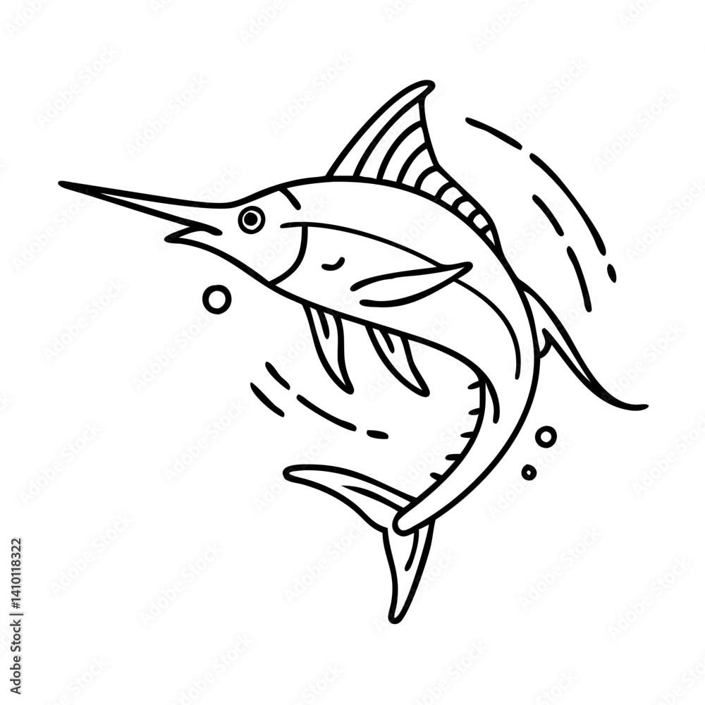 Fototapeta premium marlin icon, marlin vector illustration-simple illustration of marlin, perfect for marlin logos and icons