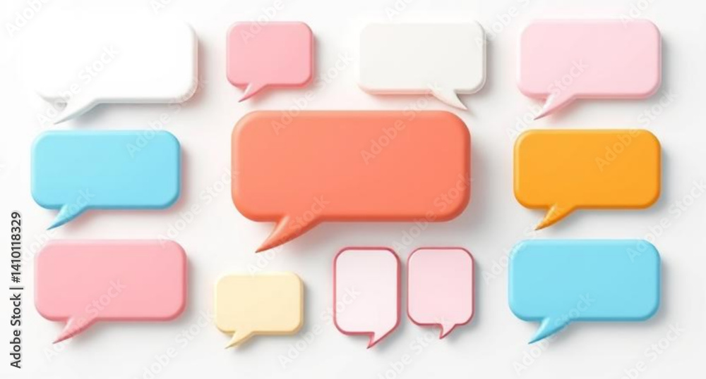 set of colorful speech bubbles set of colorful speech bubbles
