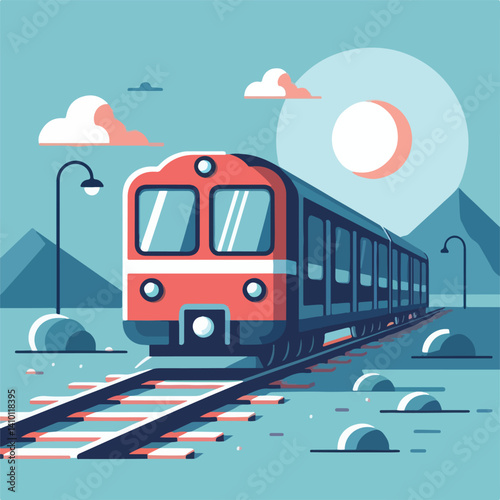 cool train image vector