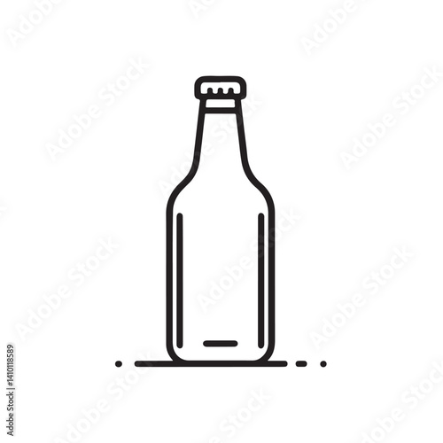 Glass bottle vector illustration on a white background