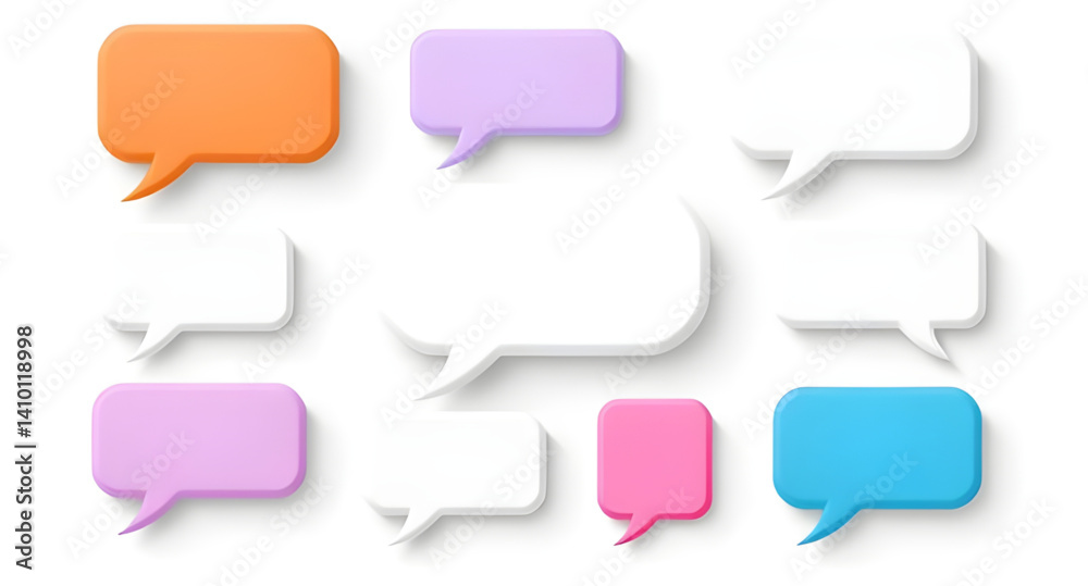 set of colorful speech bubbles set of colorful speech bubbles