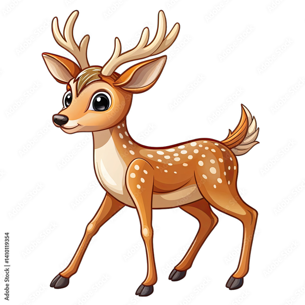 deer cartoon isolated white background