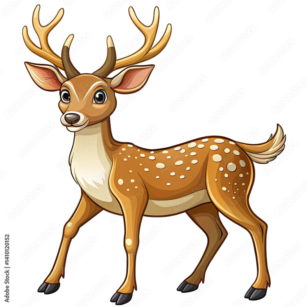 deer cartoon isolated white background
