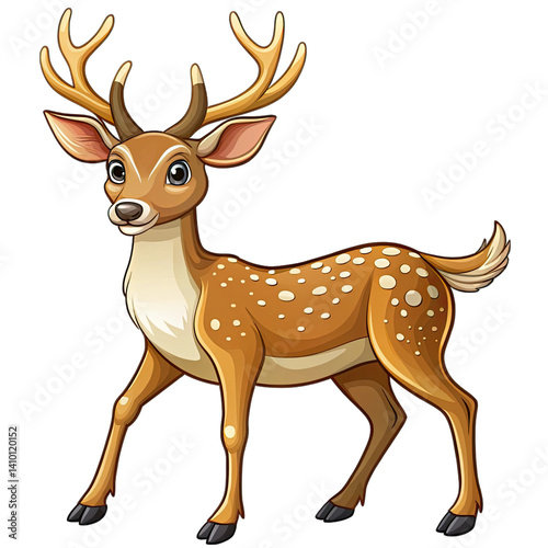 Obraz na płótnie deer cartoon isolated white background w salonie