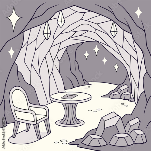 cartoon illustration of a tent