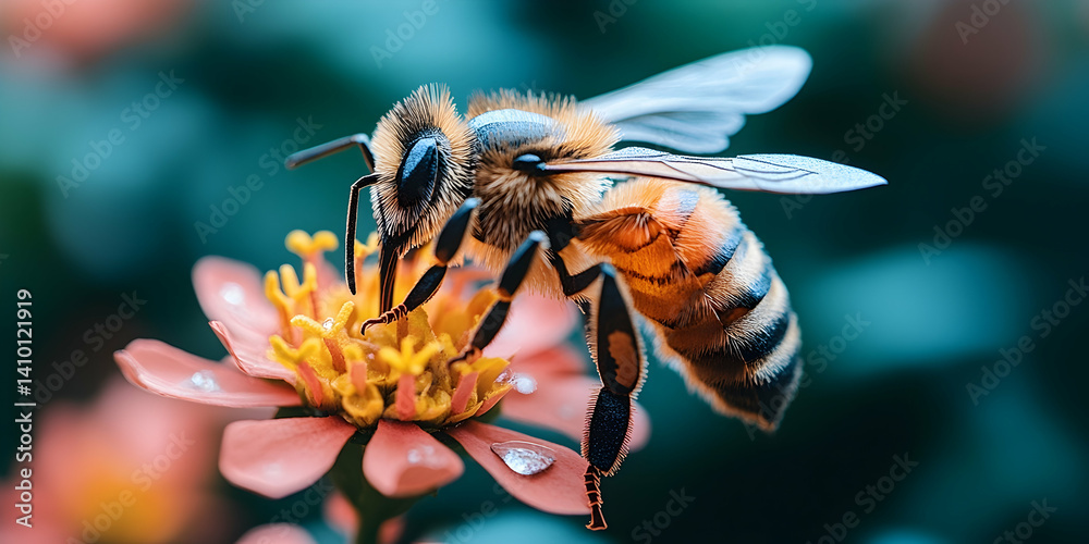 Fototapeta premium Honeybee on a flower (15)