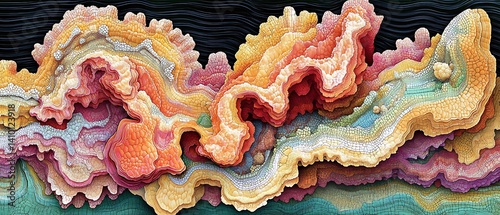 Abstract landscape, colorful terrain