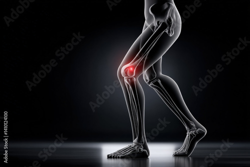 Human Knee Pain Medical Illustration 