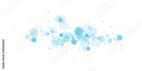 Wallpaper Mural A mesmerizing light blue bokeh effect that features glowing orbs along with soft sparkles in an enchanting composition Torontodigital.ca