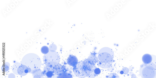Wallpaper Mural A stunning blue bokeh effect featuring glowing orbs and soft sparkles beautifully spread across a transparent backdrop Torontodigital.ca