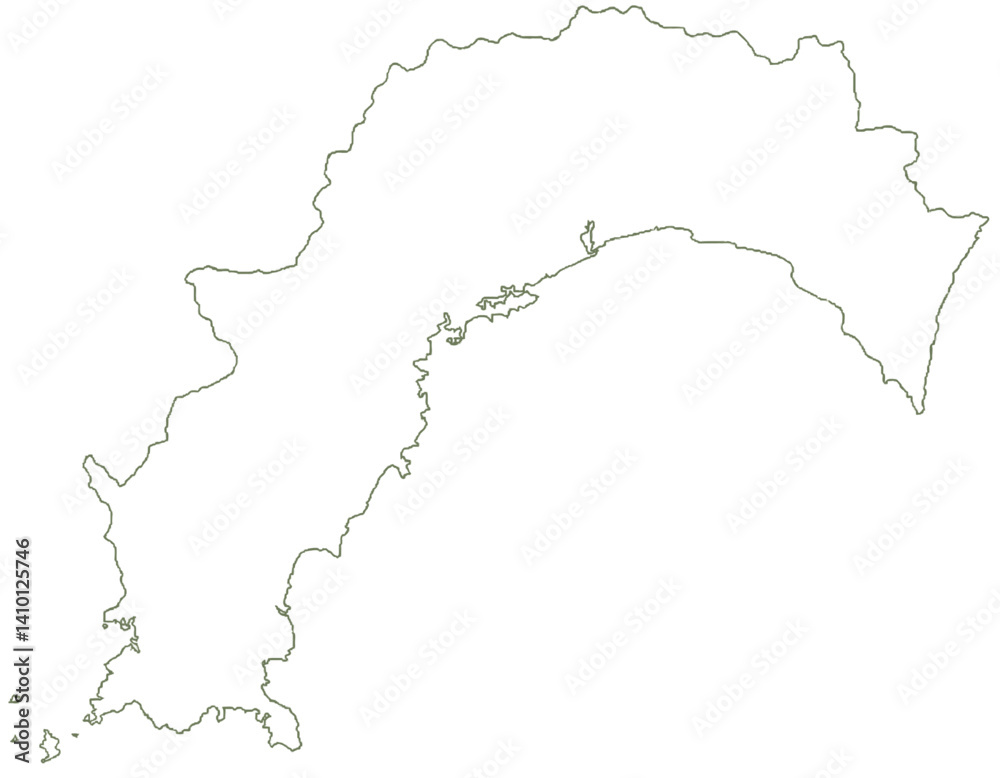 Fototapeta premium 高知県 地図 白 イラスト