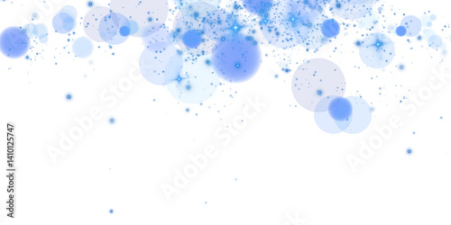 Wallpaper Mural A mesmerizing blue bokeh effect featuring glowing orbs and soft sparkles against a transparent backdrop. Torontodigital.ca