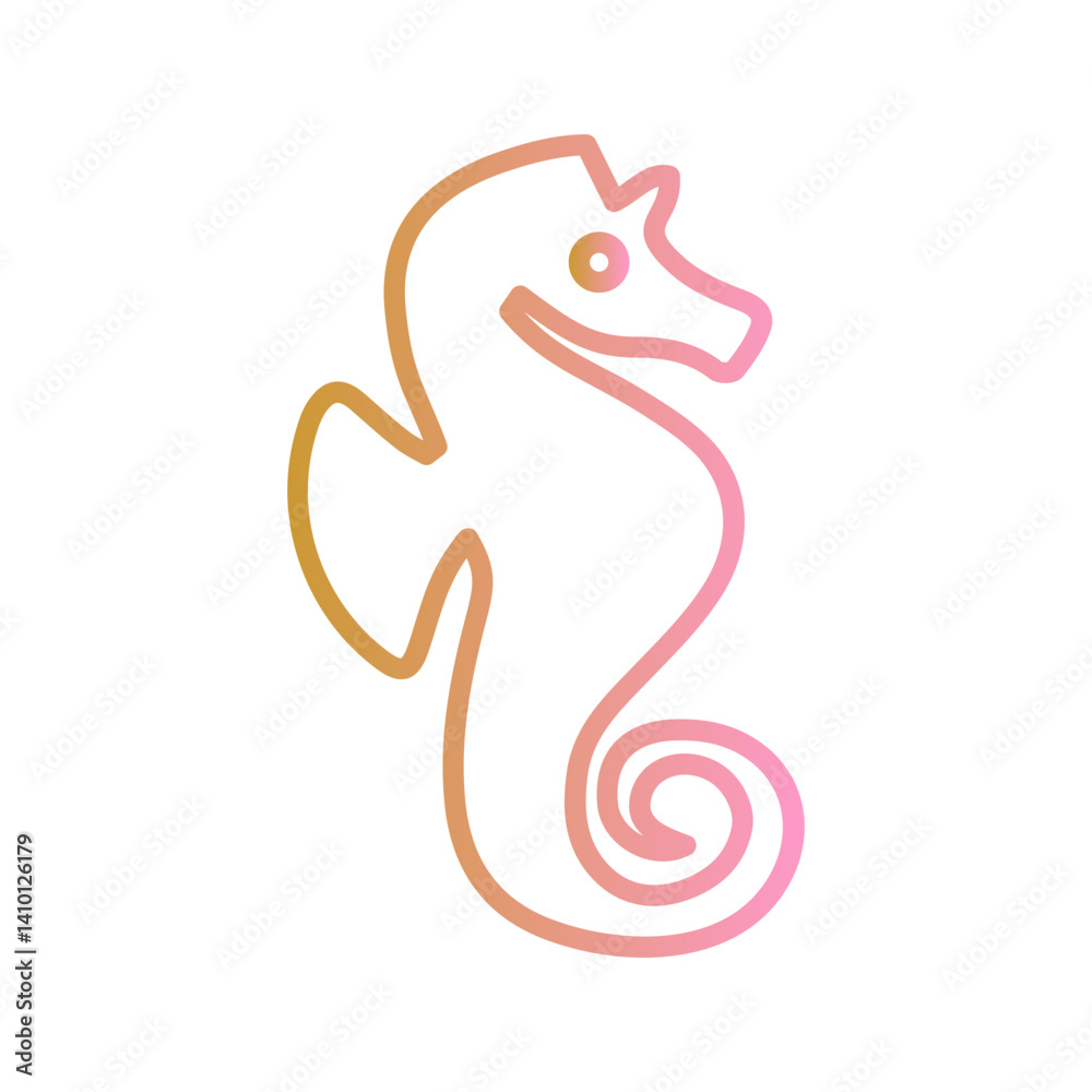 Fototapeta premium Sea Horse Vector Icon