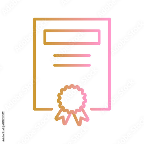 Teacher Certificate Vector Icon