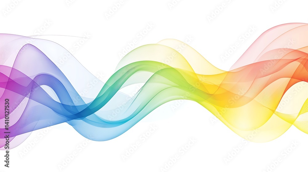 Rainbow Colored Waves Abstract Design Image Rainbow Colored Waves Abstract Design Image