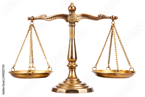 set of scales of justice cut out isolated on white background PNG , AI GENERATED