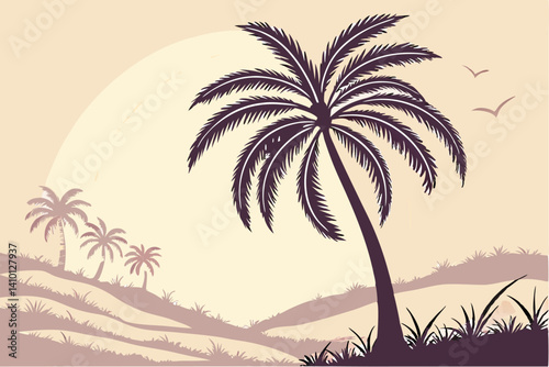 Plam tree sihouette