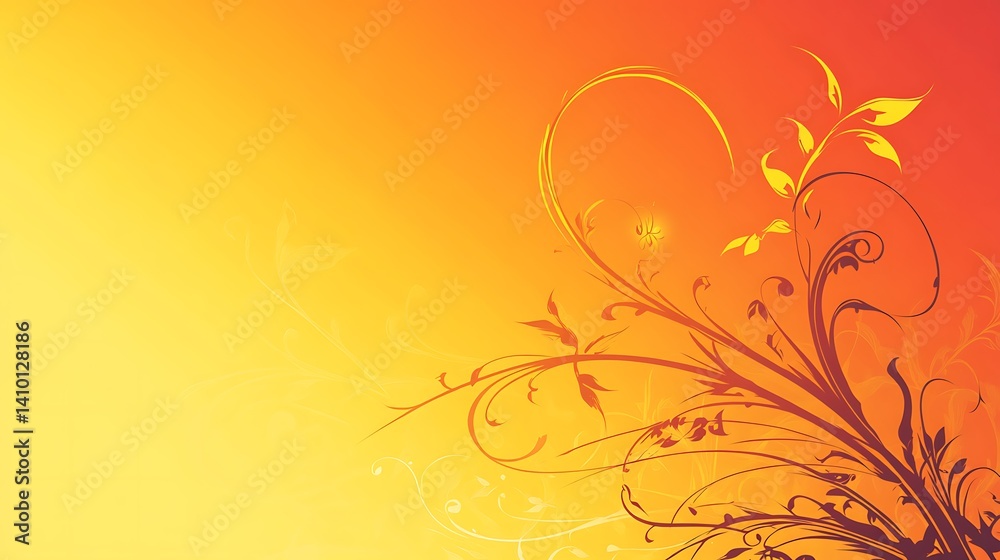 Abstract Orange Floral Design Background Artwork Abstract Orange Floral Design Background Artwork